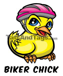 Biker Chick temporary tattoo