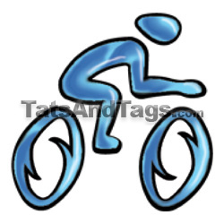 blue cyclist temporary tattoo