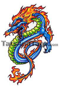 blue dragon temporary tattoo