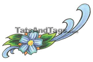 blue flower temporary tattoo