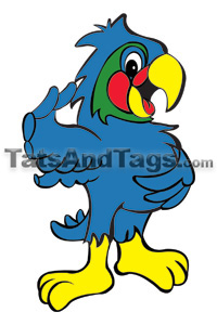 blue parrot temporary tattoo