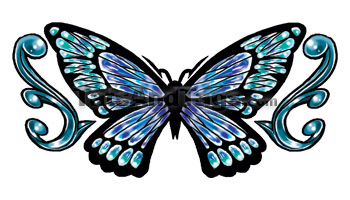 blue butterfly temporary tattoo