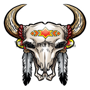 buffalo skull temporary tattoo