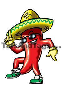 dancing chili pepper temporary tattoo