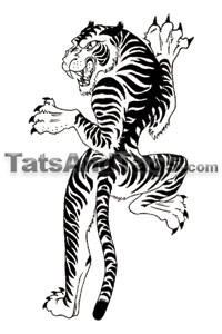 climbing tiger temporary tattoo
