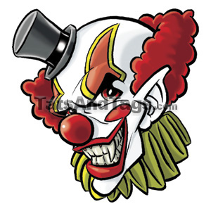 red clown temporary tattoo