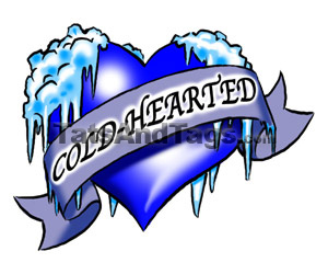 cold hearted temporary tattoo