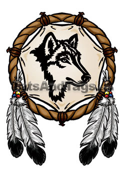 wolf dream catcher temporary tattoo