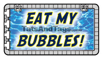 Eat My Bubbles in Pool Temporary Tattoo