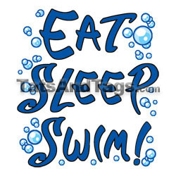 eat sleep swim  temporary tattoo