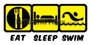 eat sleep swim temporary tattoo