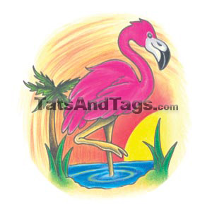 flamingo temporary tattoo