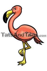 pink flamingo temporary tattoo