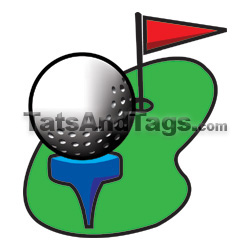 golf ball temporary tattoo