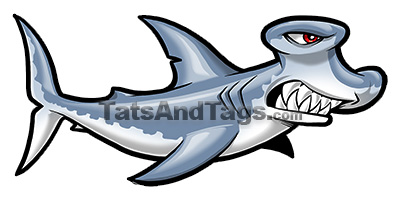 hammerhead shark temporary tattoo