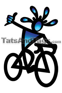 hang loose kokopelli biker bike temporary tattoo