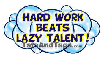 hard work beats lazy talent temporary tattoo