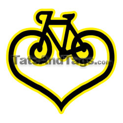 heart bike temporary tattoo