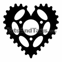 heart bike chainring temporary tatto