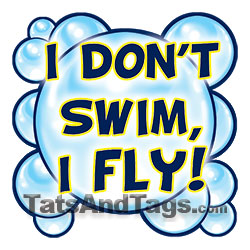 i don't swim i fly temporary tattoo