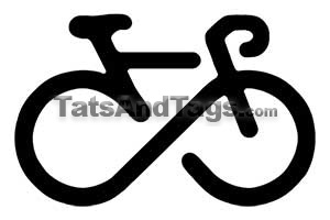 Infinity Bike temporary tattoo