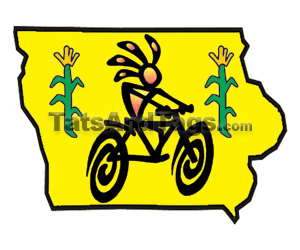 Iowa kokopelli cyclists temporary tattoo