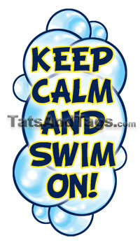 keep calm and swim on temporary tattoo