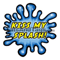 kiss my splash swim  temporary tattoo