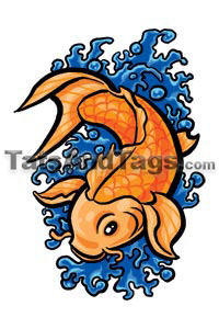 Koi fish temporary tattoo