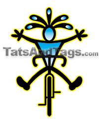 kokopelli forward bike temporary tattoo