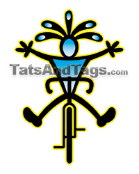 kokopelli forward facing bicycle temporary tattoo