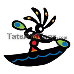 kokopelli kayak temporary tattoo