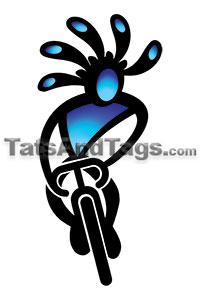 Standing Kokopeli temporary tattoo