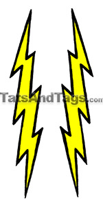 lightening bolts temporary tattoo