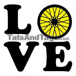 love biking temporary tattoo