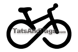 mountain bike with infinity wheels temporary tattoo