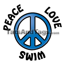 peace love swim temporary tattoo