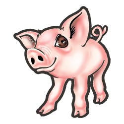 cute pig temporary tattoo