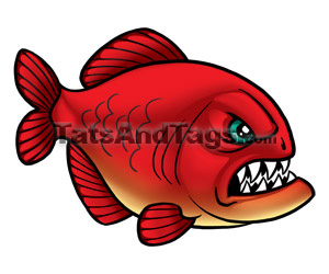 red piranha temporary tattoo