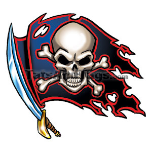 pirate flag temporary tattoo