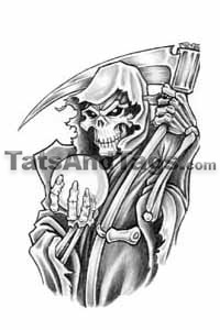 grim reaper temporary tattoo