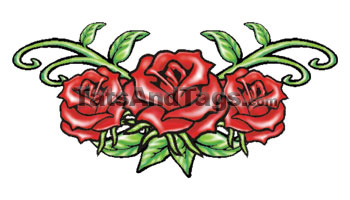 rose lower back temporary tattoo
