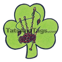 shamrock bagpipes temporary tattoo