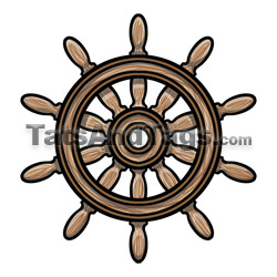 ships wheel  temporary tattoo