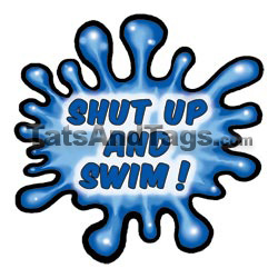 shut up and swim temporary tattoo