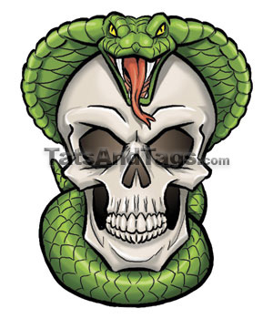 snake skull temporary tattoo