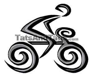 spiral bicycle temporary tattoo