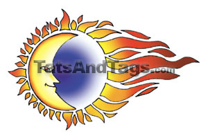 sun moon temporary tattoo