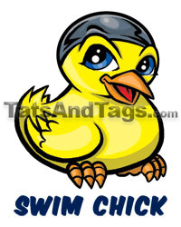 swim chick temporary tattoo