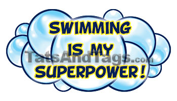 swimming is my superpower temporary tattoo